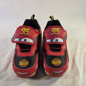 Disney Pixar Cars Lightning McQueen Light-up Sneakers Toddlers Size 10